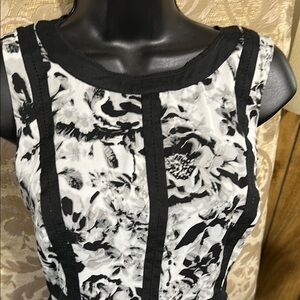 Talbots Black and White Floral Mini Dress